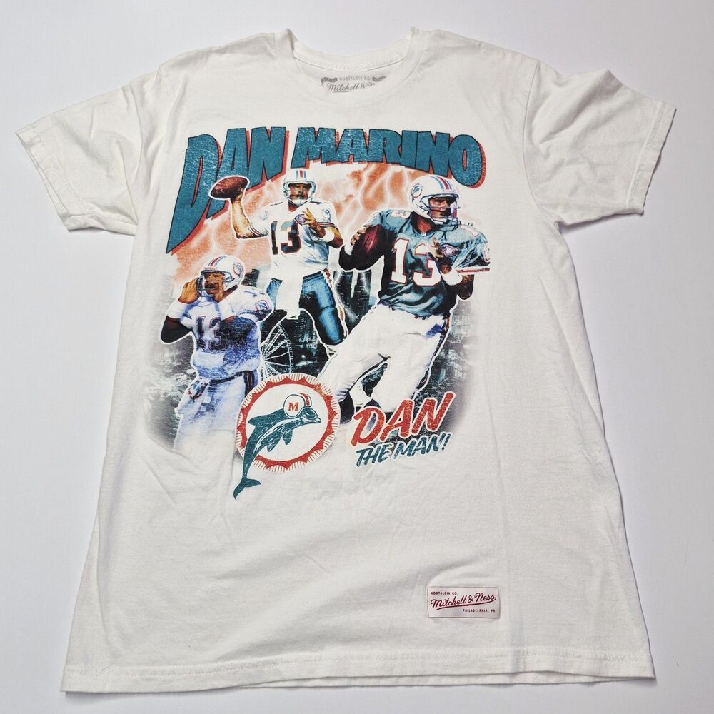 Mitchell Ness Dan Marino Shirt Mens M Miami Dolphins Dan The Man Tee NWOT Retro